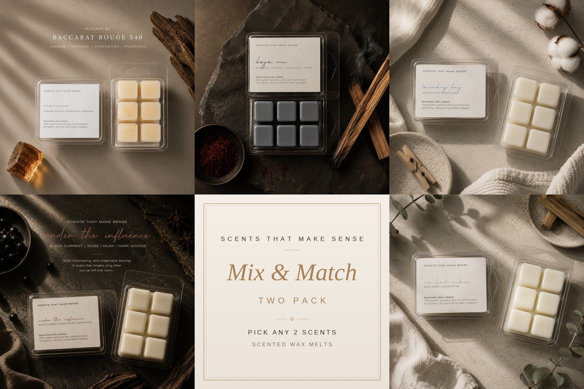 Mix and match wax melts two pack — pick any 2 scents from Scents That Make Sense NYC